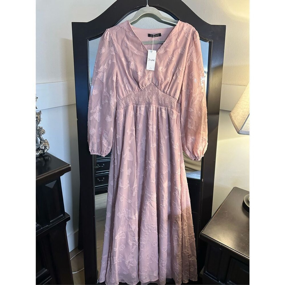 Simplee Apparel Pink Floral Maxi Dress